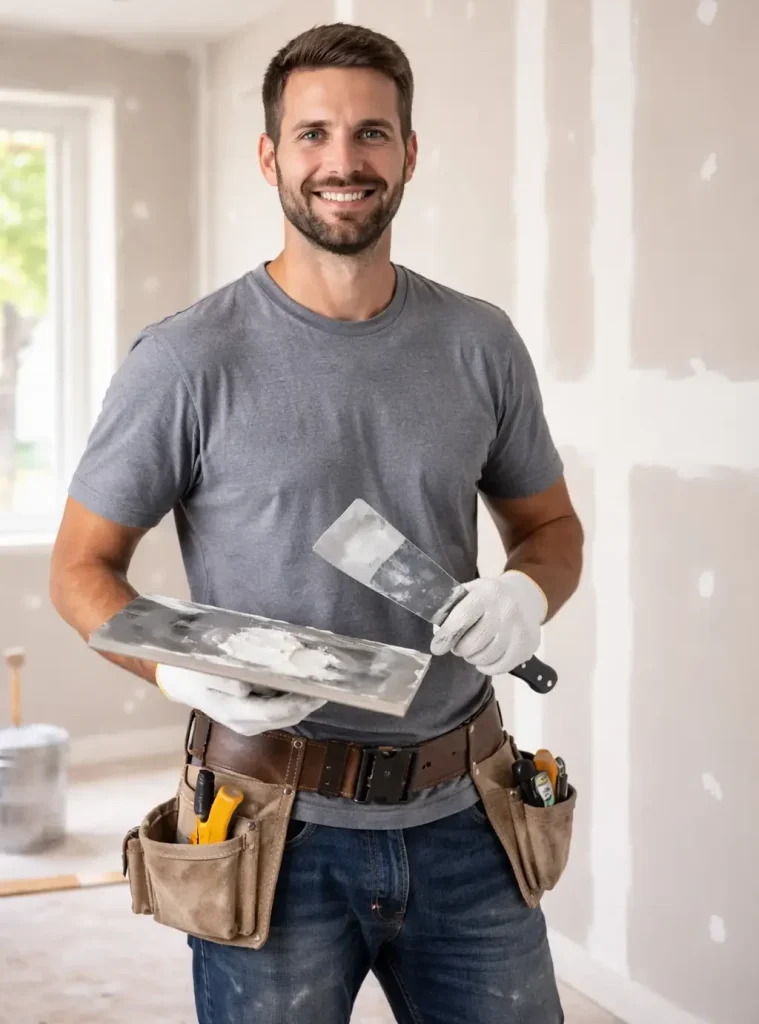 drywall contractor in a residential job site